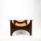 Rosewood Coffee Table with Leather Shelf and Glass Top, 1960s, Image 6