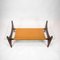 Rosewood Coffee Table with Leather Shelf and Glass Top, 1960s, Image 7