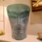Jarrón veneciano refinado de vidrio satinado con cara verde esmeralda, Imagen 7