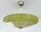 Lámpara colgante Art Déco de vidrio verde, años 30, Imagen 3