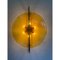 Italienische Wandlampe aus bernsteinfarbener Muranoglasscheibe und Messing Metallrahmen von Simoeng 4