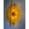 Italienische Wandlampe aus bernsteinfarbener Muranoglasscheibe und Messing Metallrahmen von Simoeng 5