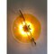 Italienische Wandlampe aus bernsteinfarbener Muranoglasscheibe und Messing Metallrahmen von Simoeng 8