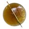 Italienische Wandlampe aus bernsteinfarbener Muranoglasscheibe und Messing Metallrahmen von Simoeng 9