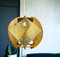 Mid-Century Portuguese Rustic Wood and Straw Wooden Hanging Lamp, 1960s 1