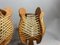 Mid-Century Portuguese Rustic Wood Straw Wooden Table Lamps, 1960s, Set of 2, Image 6
