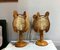 Mid-Century Portuguese Rustic Wood Straw Wooden Table Lamps, 1960s, Set of 2 1