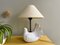 Portuguese Rustic Farmhouse White Ceramic Dove Bird Table Lamp, 1970s 1