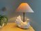Rustikale portugiesische Tischlampe aus weißer Keramik Dove Bird, 1970er 5
