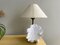 Rustikale portugiesische Tischlampe aus weißer Keramik Dove Bird, 1970er 8