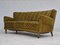 Vintage Danish Three-Seater Curved Sofa in Velour and Beech, 1960s, Image 3