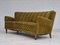 Vintage Danish Three-Seater Curved Sofa in Velour and Beech, 1960s, Image 16