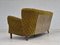 Vintage Danish Three-Seater Curved Sofa in Velour and Beech, 1960s, Image 9