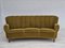 Vintage Danish Three-Seater Curved Sofa in Velour and Beech, 1960s 14