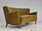 Vintage Danish Three-Seater Curved Sofa in Velour and Beech, 1960s 1