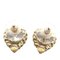 Pearl Crystal CC Heart Earrings from Chanel, Set of 2 2