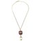 Artificial Pearl Rhinestone and Gold Chain Necklace from Chanel 2