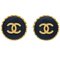 Button Earrings in Black from Chanel, Set of 2 1