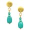 Gold Blue Dangle Stone Earrings from Chanel, Set of 2 1