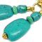 Gold Blue Dangle Stone Earrings from Chanel, Set of 2 2