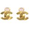 Gold CC Earrings from Chanel, Set of 2, Image 1