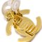 Turnlock Artificial Pearl Dangle Earrings from Chanel, Set of 2 4