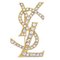 Broche de diamantes de imitación y oro de Yves Saint Laurent, Imagen 1