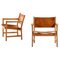 Easy Chairs in Oak and Leather by Alf Svensson, 1960s, Set of 2, Image 1