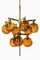Ceiling Lamp in Brass and Amber Glass by Hans-Agne Jakobsson, 1950s 2
