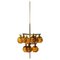 Ceiling Lamp in Brass and Amber Glass by Hans-Agne Jakobsson, 1950s, Image 1