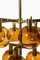 Ceiling Lamp in Brass and Amber Glass by Hans-Agne Jakobsson, 1950s, Image 3