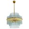 Large Clear Gold Glass Tube Chandelier attributed to Sciolari, 1970s 1