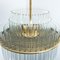 Large Clear Gold Glass Tube Chandelier attributed to Sciolari, 1970s 12