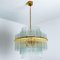 Large Clear Gold Glass Tube Chandelier attributed to Sciolari, 1970s 8