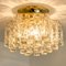 Runde goldene Einbauleuchte aus strukturiertem Klarglas von Doria Leuchten, 1960er 6