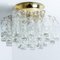 Runde goldene Einbauleuchte aus strukturiertem Klarglas von Doria Leuchten, 1960er 12