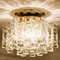 Runde goldene Einbauleuchte aus strukturiertem Klarglas von Doria Leuchten, 1960er 2