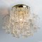 Runde goldene Einbauleuchte aus strukturiertem Klarglas von Doria Leuchten, 1960er 9