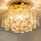 Runde goldene Einbauleuchte aus strukturiertem Klarglas von Doria Leuchten, 1960er 7