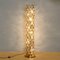 Lámpara de pie bañada en oro y cristal atribuida a Palwa, años 60, Imagen 7