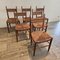 French Chairs in Teak and Straw Woven Seats, 1965, Set of 6 2