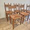 French Chairs in Teak and Straw Woven Seats, 1965, Set of 6 4
