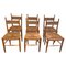 French Chairs in Teak and Straw Woven Seats, 1965, Set of 6 1