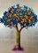 Anastasia Gklava, Funkelnder Orangenbaum, Öl auf Leinwand & Blattsilber, 2023 1