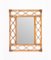 Espejo de mimbre Mid-Century de ratán, bambú rectangular, Italia, años 60, Imagen 8