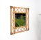 Espejo de mimbre Mid-Century de ratán, bambú rectangular, Italia, años 60, Imagen 4