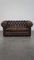 English Two-Seater Chesterfield Sofa in Flamed Cowhide Leather 1