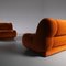 Large Living Room Set in Orange / Rusty Brown Velvet, Italy, 1970s, Set of 3 5