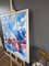 Blue & Red, Oil Painting, 1950s, Framed, Image 4