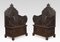 19th Century Carved Ceremonial Armchairs, 1880, Set of 2 1